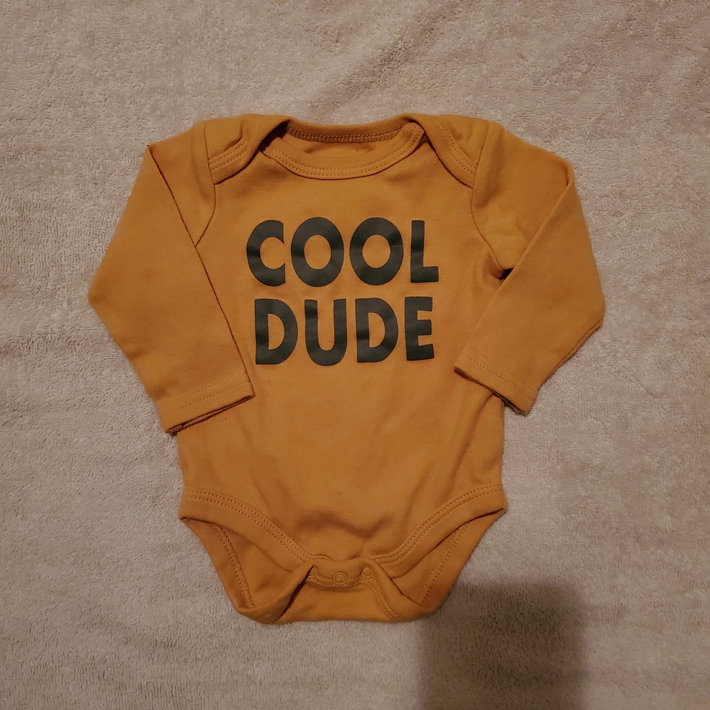 (6/$18) 0-3m Cool Dude Mustard Bodysuit